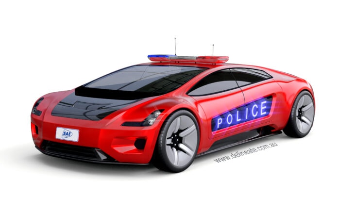 The new police car could look like this rendering by transportation design company Delineate.