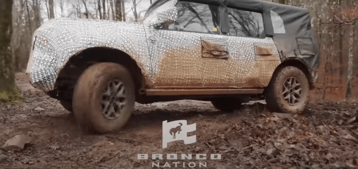 Ford Bronco testing in the mud