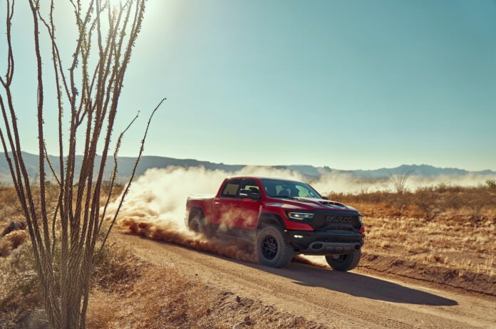 2021 Ram 1500 TRX front 3/4 in motion