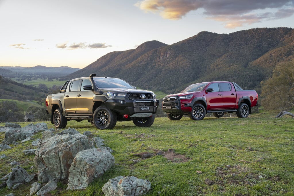 2020 Toyota HiLux Rugged X (l) and HiLux Rogue (r).