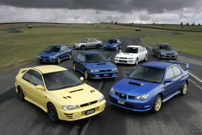 Subaru Impreza WRX and STI range from MY97 to MY06.